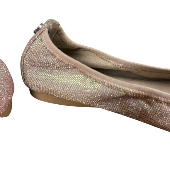 Steve Madden Bamba Metallic Nude Blush Round Toe Ballet Flats Shoes sz 8.5 M - Picture 3 of 16